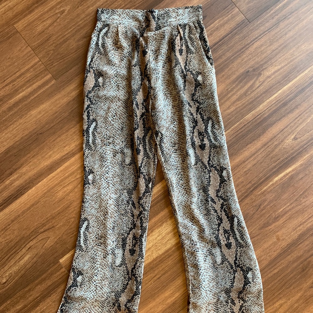 Chiffon Snakeskin Pants